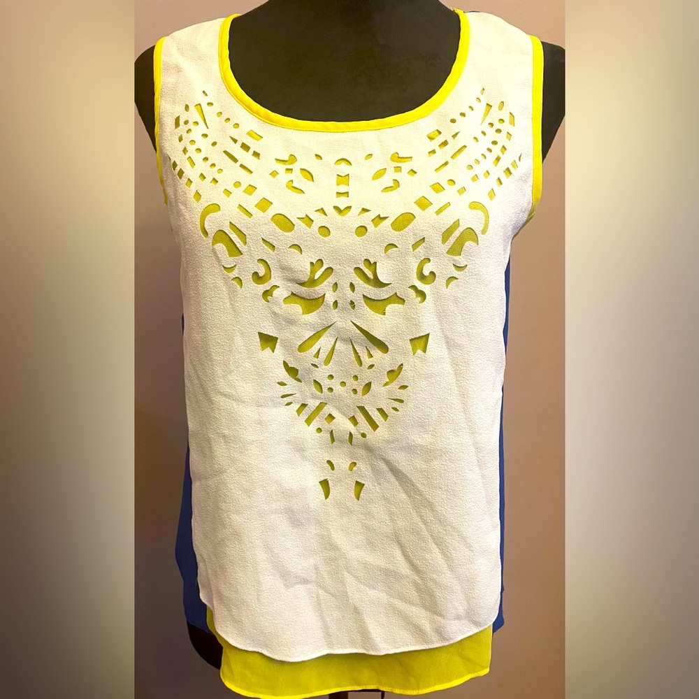 NWT John Fashion Layered Sleeveless Blouse